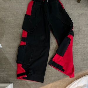 LF Carmar cropped wide leg jean/ cropped cargo pants - elastic waist